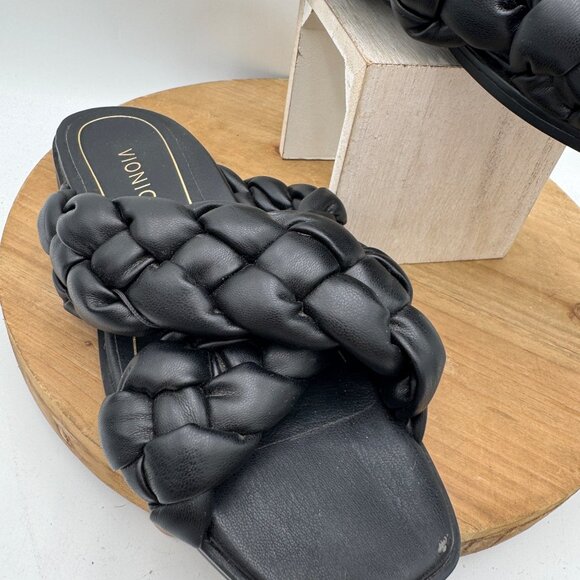 Vionic Braided Cross Strap Slides Kalina Black size 7.5 - Picture 2 of 15